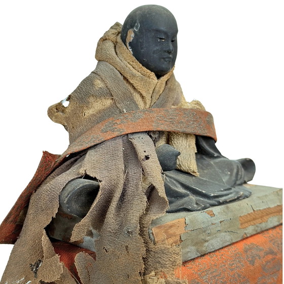 Antique Japanese Nichiren Daishonin - Meiji - circa – Sculpture, Wood, Textile (photo 24 of 25)