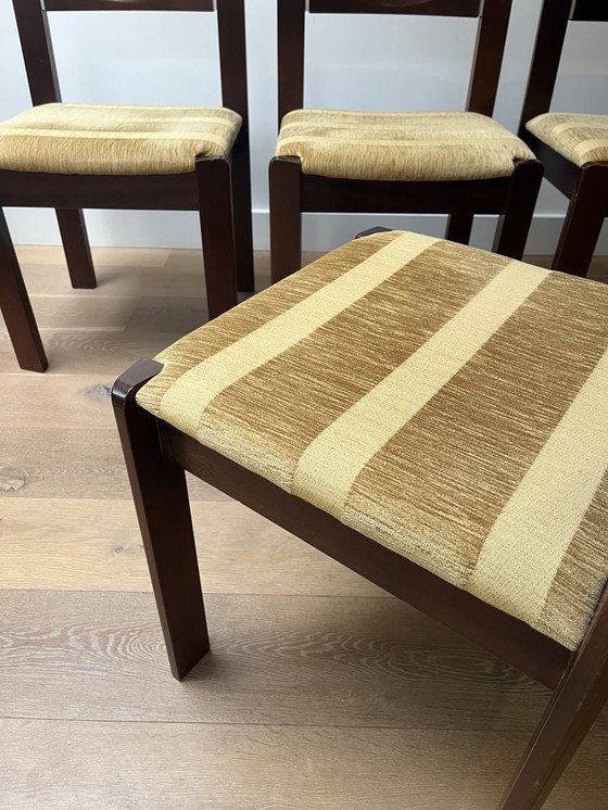 Image 1 of 4x teak vintage brutalist dining chairs