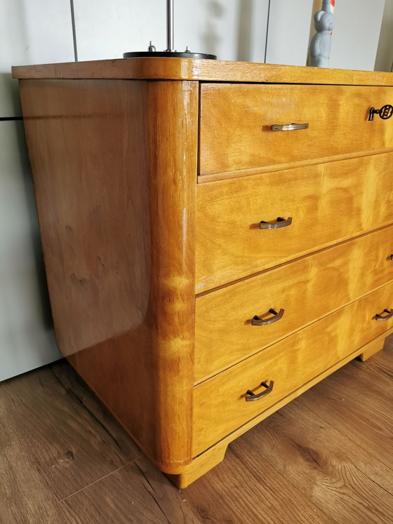 Vintage dressing table / commode / ladekast met spiegel – Ladekasten, Hout, Glas (photo 4 of 11)