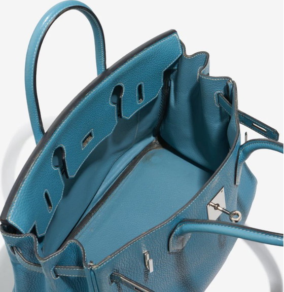 Image 1 of Borsa HERMES Birkin 30 in cuoio blu - 103225