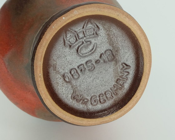 Image 1 of Carstens Tönnishof Vase Modell Nr. 0875-18 Gerda Heuckeroth verschiedene Orange- und Brauntöne