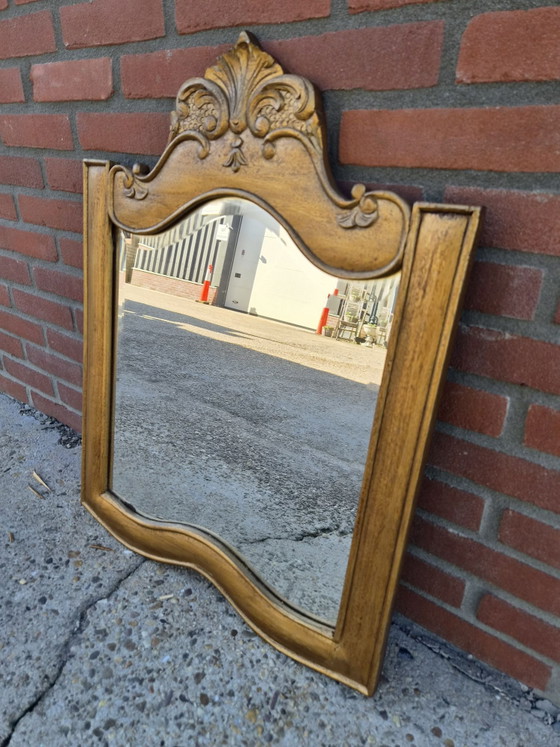 Baroque Rococo Crested Mirror – Glass, Wood (photo 5 of 5)