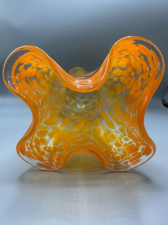 Image 1 of Murano vase orange hand-blown designer vase