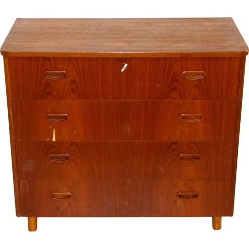 Commode vintage en teck et hêtre, Suède 1960