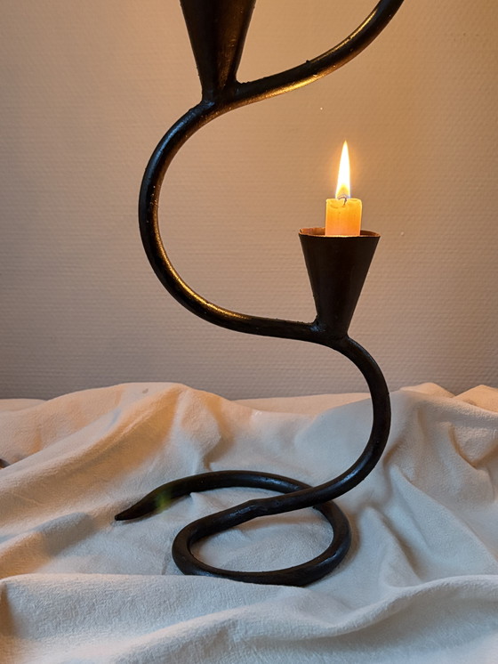 Image 1 of Candeliere vintage in ghisa a spirale
