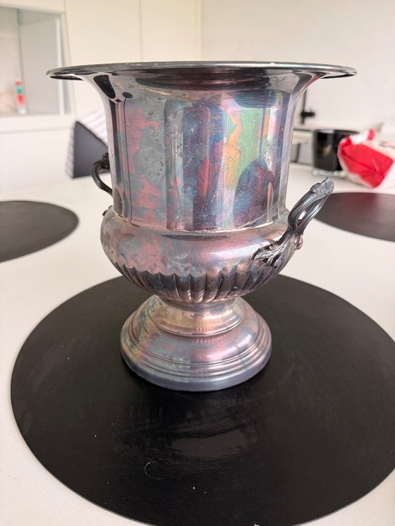 Image 1 of Art Deco verzilverde messing ijsemmer, Frankrijk 1900