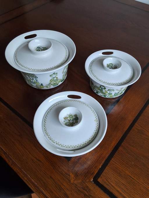 3 Figgjo Flint Turi design Market bowls