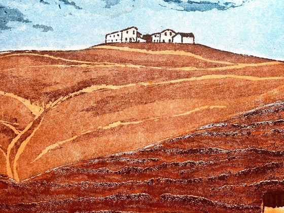 Image 1 of Tramontesulla creta. Acquaforte a colori di Margo Ellen. 