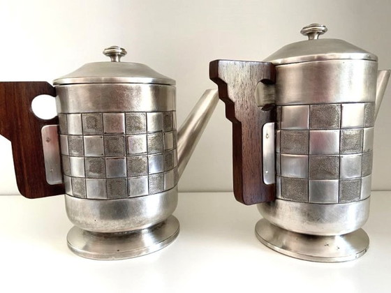 Image 1 of Tea & Coffee Service Pieces Silverware Silver Plated Metal Art Deco Hallmarked A.S.
