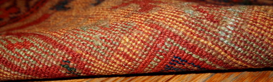 Image 1 of Handgemaakt antiek Perzisch-Koerdisch tapijt 125 cm x 231 cm (4.1' x 7.6') jaren 1880 - 1B413