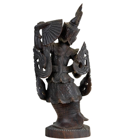 Kinnari antiguo, Birmania (Myanmar), estilo Mandalay, ca. 1880–1920 Teca maciza tallada a mano Antigüedad (photo 4 of 9)