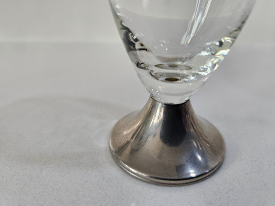 Image 1 of Chariot chauffe-cognac avec verres plaqués argent