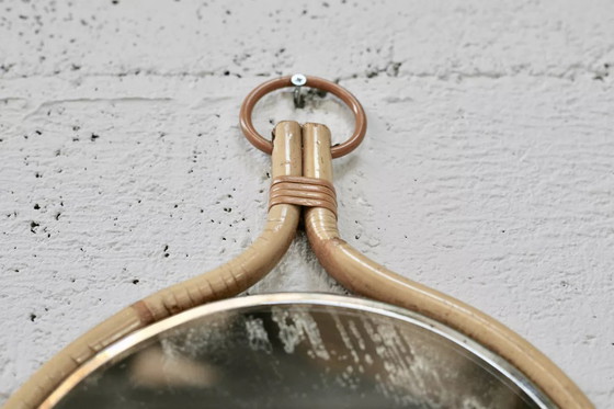 Image 1 of Espejo de ratán al estilo de Louis Sognot