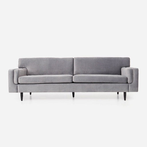 Sofa HELSINKI silver velour, Scandinavian design