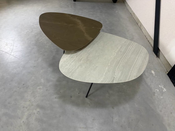 Tavolini da caffè Leolux Liliom - set di 2 - ottime condizioni – polished steel, Ceramica (photo 2 of 8)