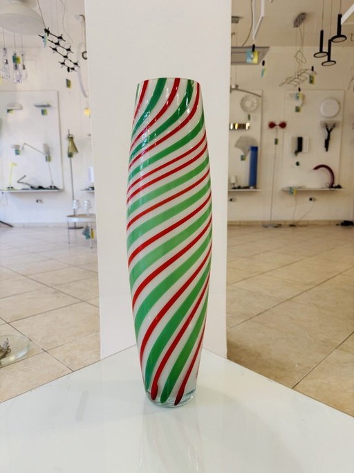 Monumentale vaas, vintage Murano, jaren 1980, veelkleurig, Italiaans design, Venetië, 59 cm – vazen, Murano Glass