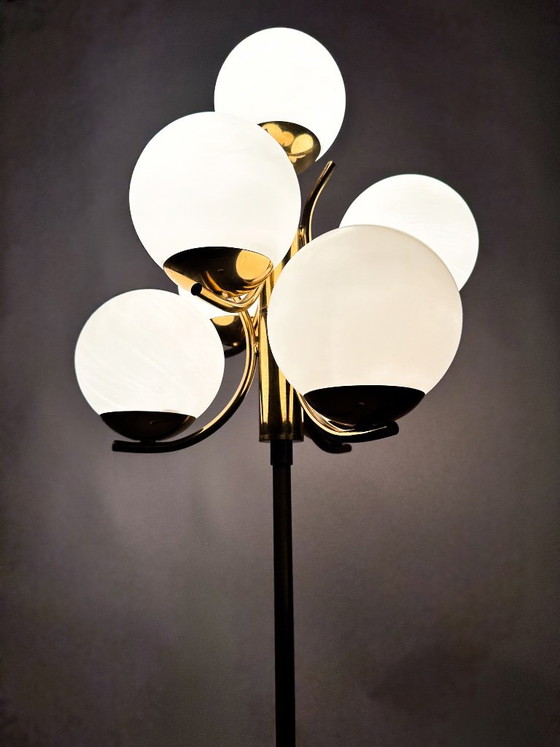 Lampadaire Sputnik vintage Richard Essig, Verre, Métal, Doré (photo 6 sur 16)