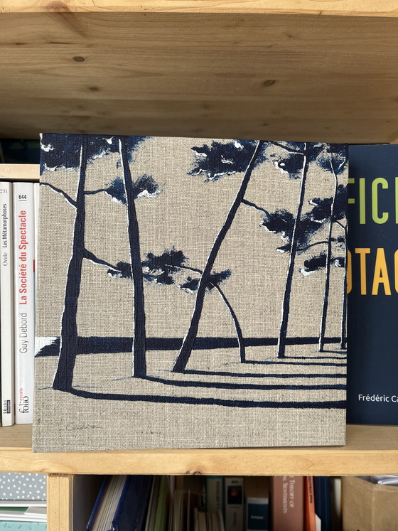 Image 1 of Acrylique sur châssis en lin naturel 3D. 
Format 20x20cm. 