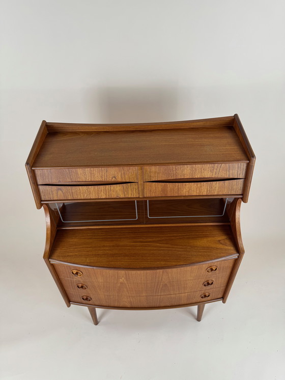 Image 1 of Gunnar Falsig for Holstebro Møbelfabrik – Sculpted Danish Teak Secretary