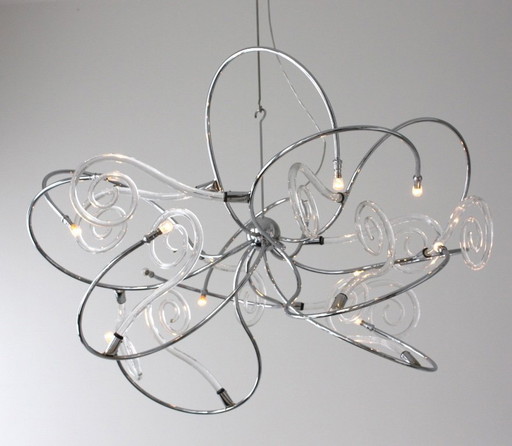 Suspension Maroeska Metz Polvo B Ø145 – Un classique du design en chrome et cristal
