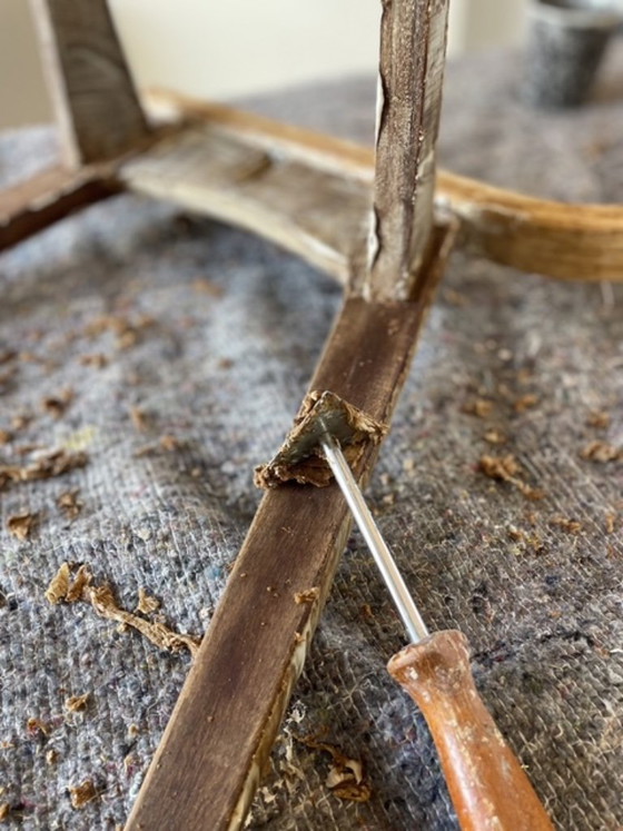 Image 1 of Set 4 vintage eetkamerstoelen | herstoffeerd