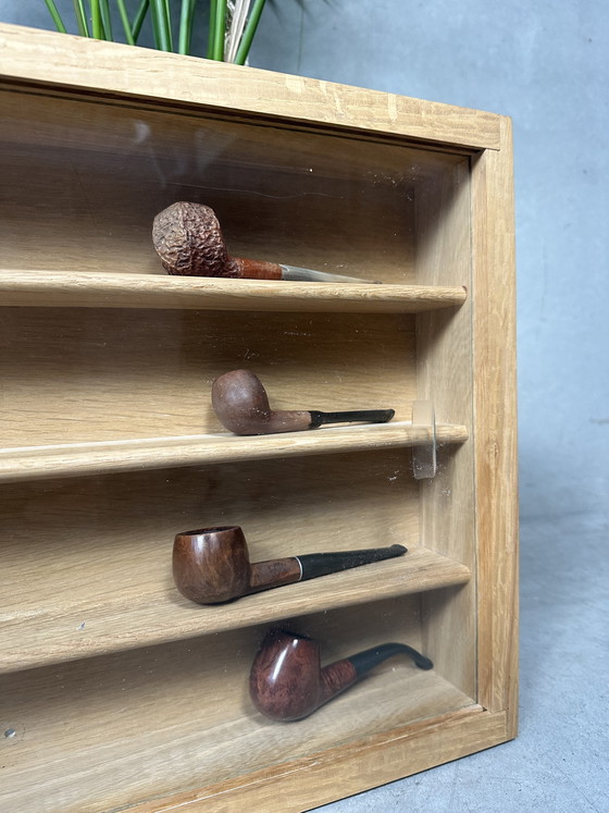 Image 1 of XL wandvitrine voor verzamelingen - eik