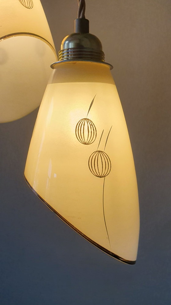 Set Vintage Hanglampen Met Decoratie. Beige / Zacht Geel – Metal (photo 27 of 27)