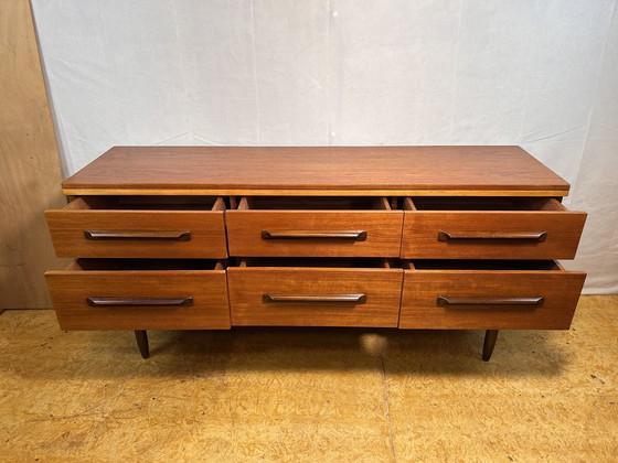 Image 1 of Mid-Century Retro Vintage Teak Sideboard 1960s 6-Drawer Storage Stylish & Functional