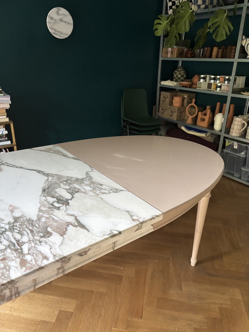 Marble insert dining table