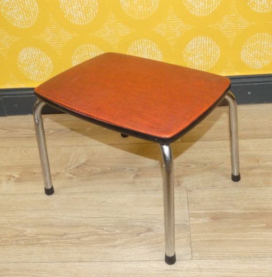 Image 1 of Chaise de cuisine des années 1960 + tabouret Métal style industriel