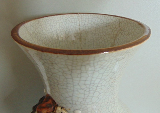 Image 1 of Große Vase aus Craquelé-Ware aus Nanking, 19.