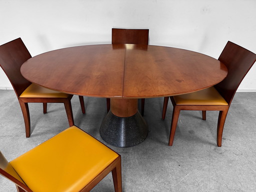 Arco balance with 4 Arco flex chairs (cherry wood)