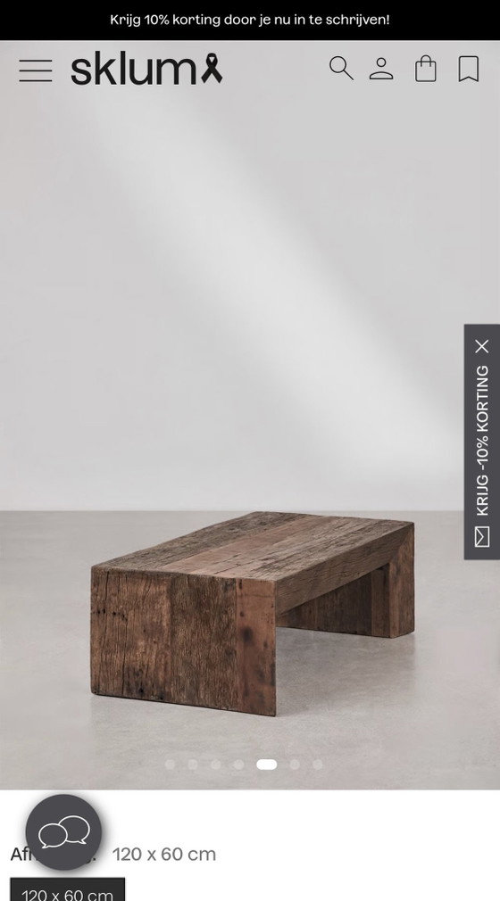 Mesa de centro rectangular 120 x 60 cm de madera de Juvira, sklum, Mesas de centro, Marrón (foto 4 de 6)