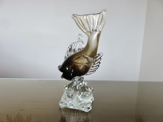Image 1 of Fisch Murano Skulptur Flavio Poliert, Goldeinschluss, 60er Jahre