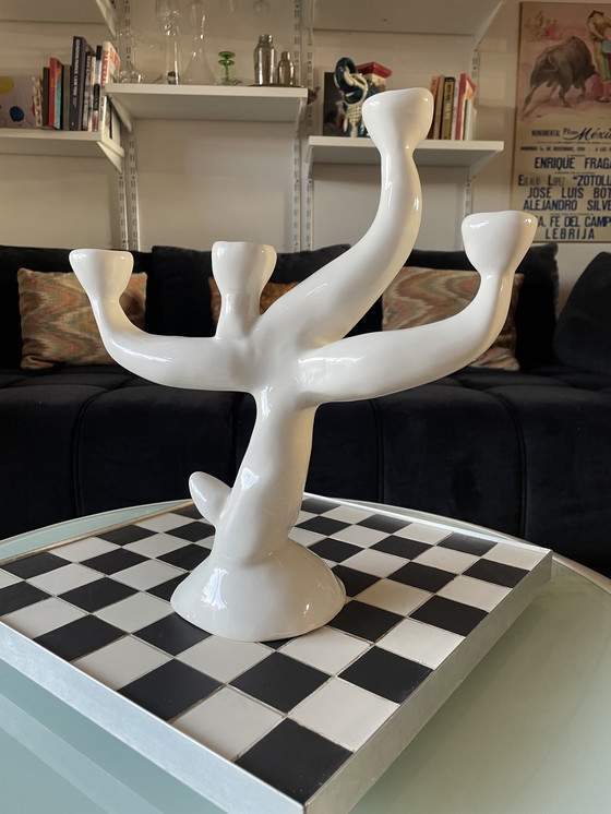 Image 1 of Candelabro de cerámica contemporáneo hecho a mano