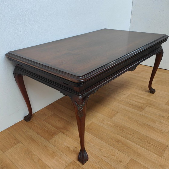 Image 1 of Tavolo da pranzo Chippendale vintage, tavolo da sala da pranzo, tavolo allungabile