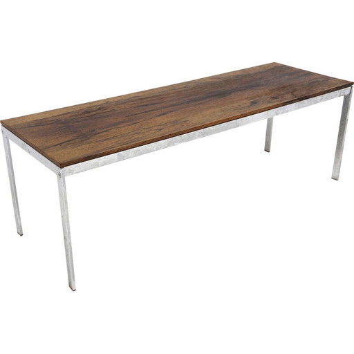 Banc vintage "Alpacka" en bois de rose et métal par Gillis Lundgren pour Möbel-Ikéa, Suède 1960