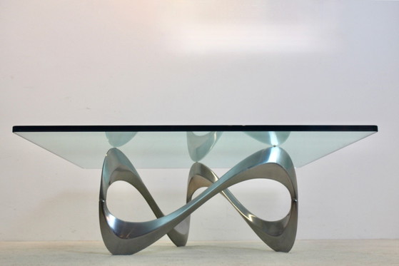 Knut Hesterberg ‘Snake’ Salontafel, Gegoten Aluminium & Glas, Duitsland, jaren 60, Ronald Schmitt (foto 5 van 10)