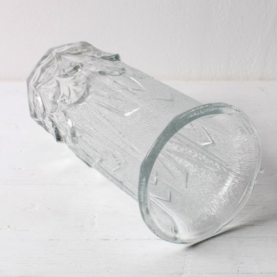 Image 1 of Mid-Century Textured Glass Vase: Fidenza Italian Leaf Pattern, 1970s