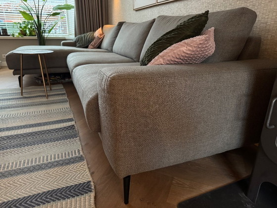 Image 1 of Grote hoekbank 363x170cm in warme grijze bekleding