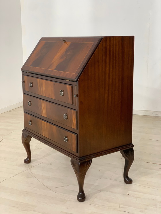 Image 1 of anglais acajou secrétaire bureau commode vintage