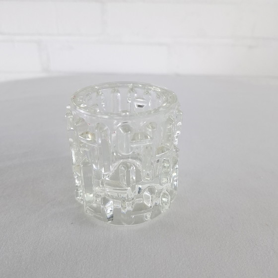 Image 1 of Vintage brutalist waxinelichthouder Sklo Union Rudolfova Vladislav Urban jaren 60/70 glas