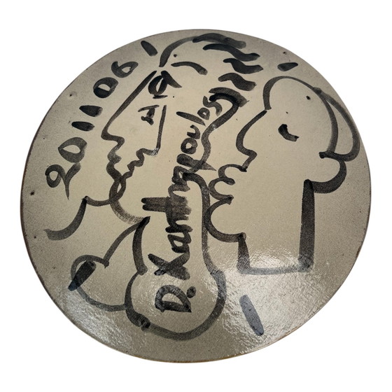 Originele Keramische Kunstbord Kunstenaar Dimitrios Xanthopoulos – Ceramic (photo 2 of 6)