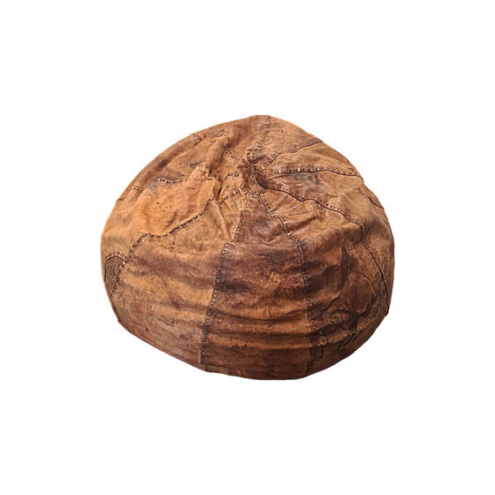 Image 1 of Großer italienischer Vintage-Sitzsack aus Leder, 1970er Jahre