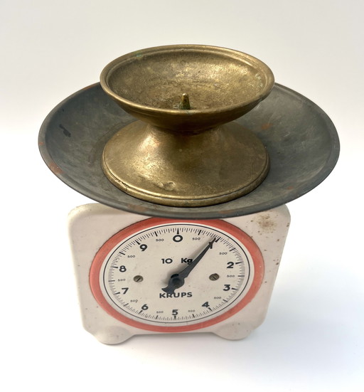 Vintage brass candlestick – 1960s – solid – chalice shape