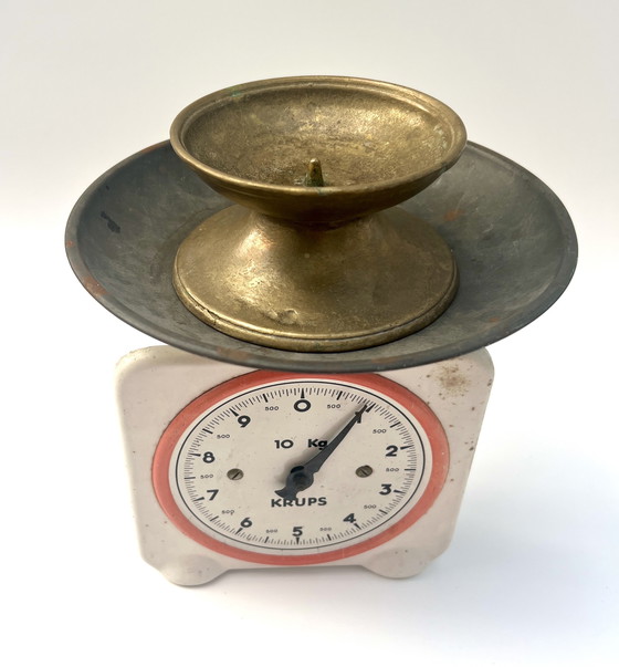 Image 1 of Vintage brass candlestick – 1960s – solid – chalice shape