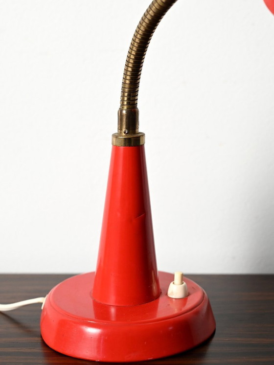 Image 1 of Gemi red Scandinavian table lamp, 1960s