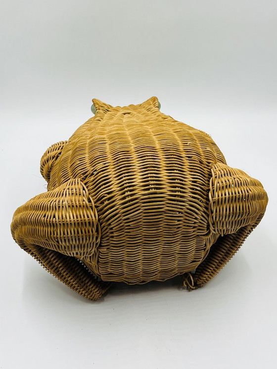 Portariviste in vimini a forma di rana, opera di Olivier Cajan, 1970. – Oggetti decorativi, Rattan (photo 11 of 13)