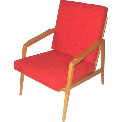 Poltrona rossa vintage, Cecoslovacchia anni '60