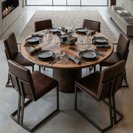 Image 1 of Bauhausly Table ROUND/SQUARE QUAD0 Walnut mix